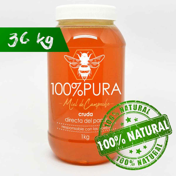 Miel de Abeja Cruda 100% Natural - 36 Frascos De 1kg c/u